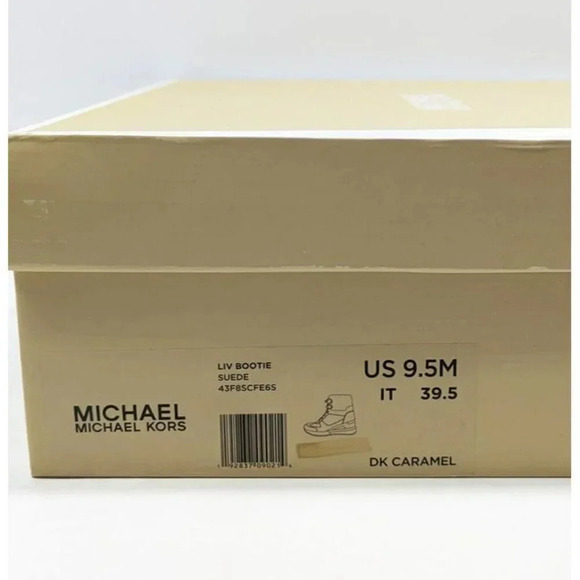 Michael Kors Women's Liv Wedge Booties Dark Caramel Suede Size 9.5 M (MSRP $250) - Picture 9 of 9